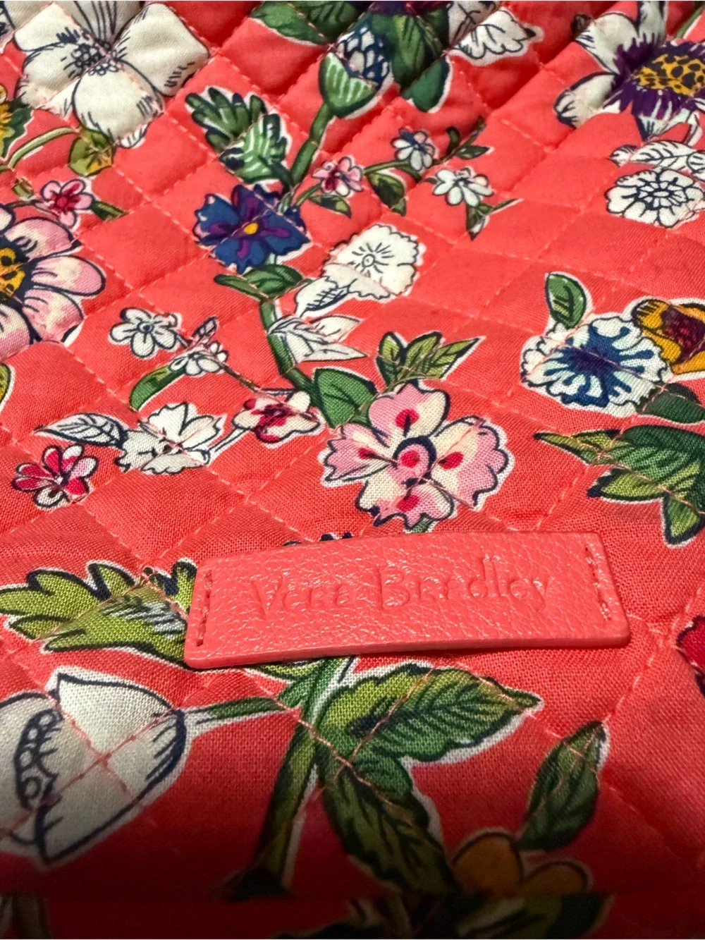Vera Bradley Coral Quilted Floral Crossbody